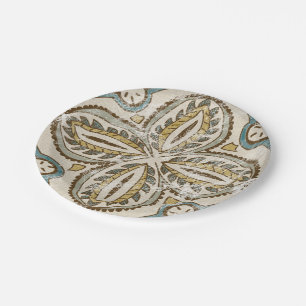 Non-Embellished Batik Square III Paper Plate
