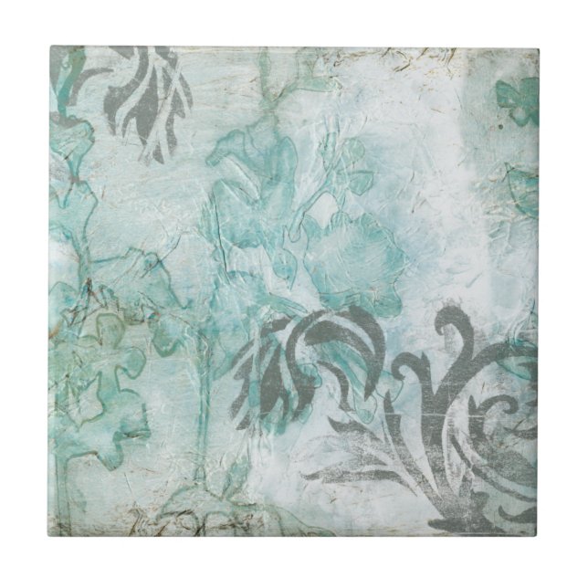 Non-Embellished Flower Spray III Ceramic Tile (Front)