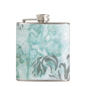 Non-Embellished Flower Spray III Hip Flask