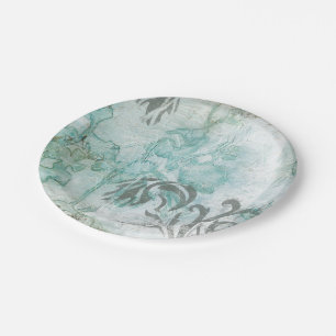 Non-Embellished Flower Spray III Paper Plate