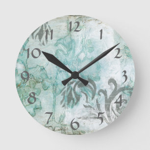 Non-Embellished Flower Spray III Round Clock