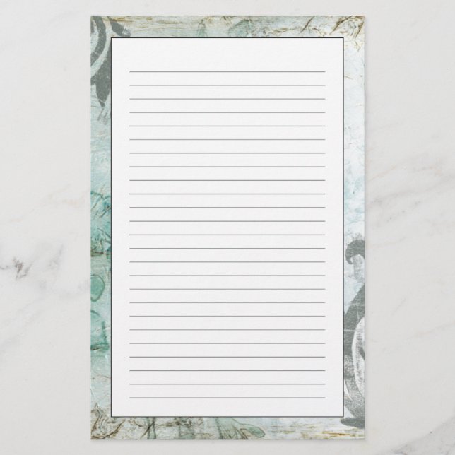 Non-Embellished Flower Spray III Stationery (Front)