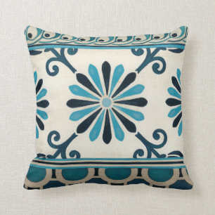 Non-Embellished Indigo Frieze II Cushion