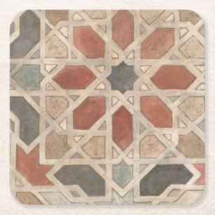 Non-Embellished Marrakesh Design II Square Paper Coaster