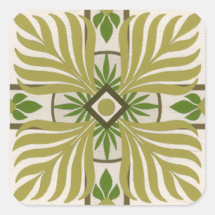 Non-Embellished Palm Motif II Square Sticker
