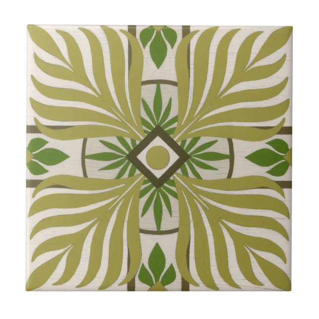 Non-Embellished Palm Motif II Tile (Front)
