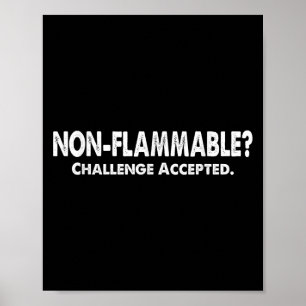 Non-flammable_ Challenge Accepted! Funny Geek Quot Poster