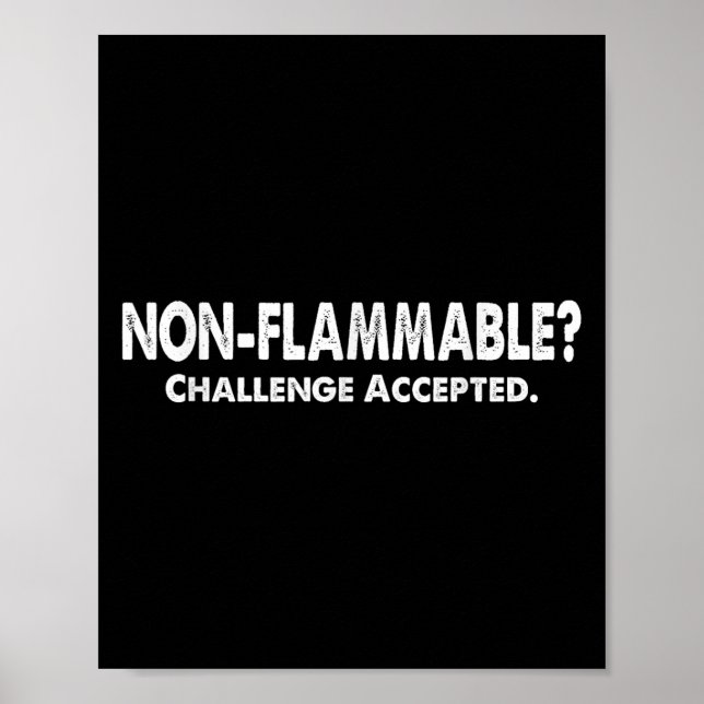 Non-flammable_ Challenge Accepted! Funny Geek Quot Poster (Front)