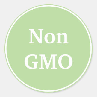Non GMO. Green. Classic Round Sticker