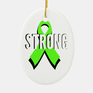 non-Hodgkin lymphoma lime green support STRONG Ceramic Tree Decoration