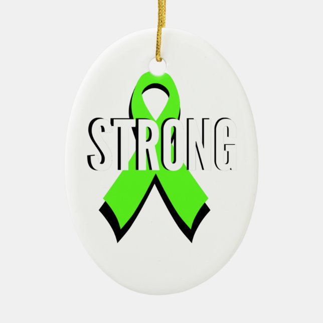 non-Hodgkin lymphoma lime green support STRONG Ceramic Tree Decoration (Front)