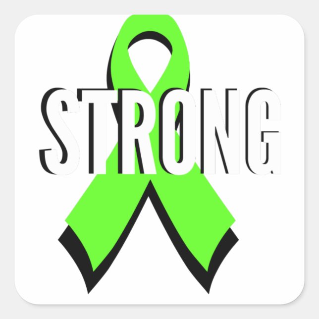 non-Hodgkin lymphoma lime green support STRONG Square Sticker (Front)