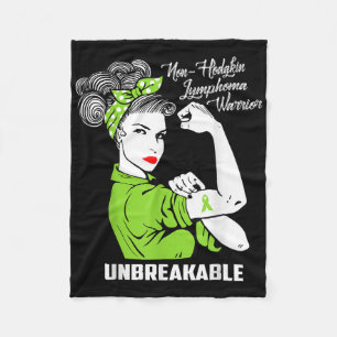 Non-hodgkin Lymphoma Warrior Unbreakable Awareness Fleece Blanket