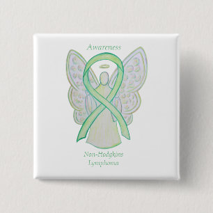 Non-Hodgkins Lymphoma Angel Lime Green Ribbon Pins
