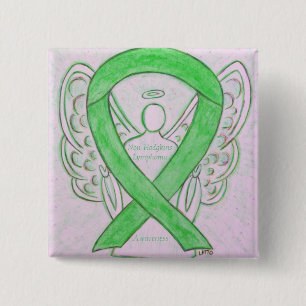 Non-Hodgkins Lymphoma Angel Lime Green Ribbon Pins