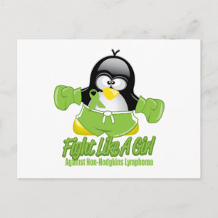 Non Hodgkin's Lymphoma Fighting Penguin Postcard