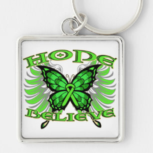 Non-Hodgkins Lymphoma Hope Believe Butterfly Key Ring
