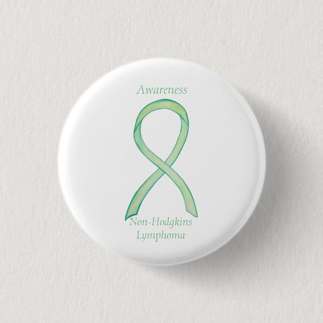 Non-Hodgkins Lymphoma Lime Green Ribbon Pins (Front)