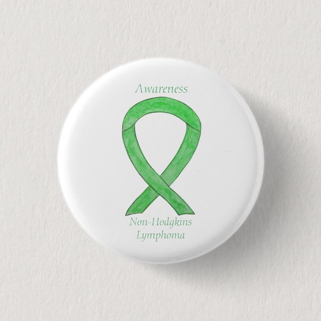 Non-Hodgkins Lymphoma Lime Green Ribbon Pins (Front)
