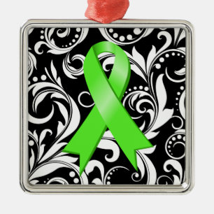 Non-Hodgkin's Lymphoma Ribbon Deco Noir Metal Tree Decoration