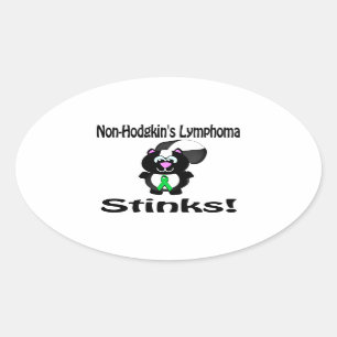 Non-Hodgkins Lymphoma Stinks Skunk Awareness Oval Sticker