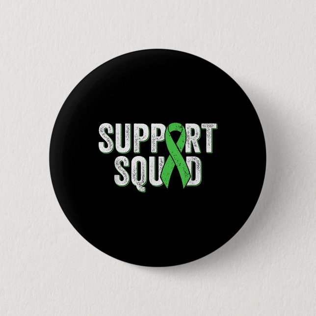Non-hodgkins Lymphoma Support Squad - Lime Green A 6 Cm Round Badge (Front)