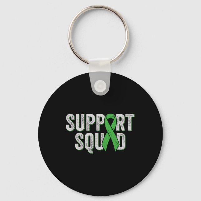 Non-hodgkins Lymphoma Support Squad - Lime Green A Key Ring (Front)