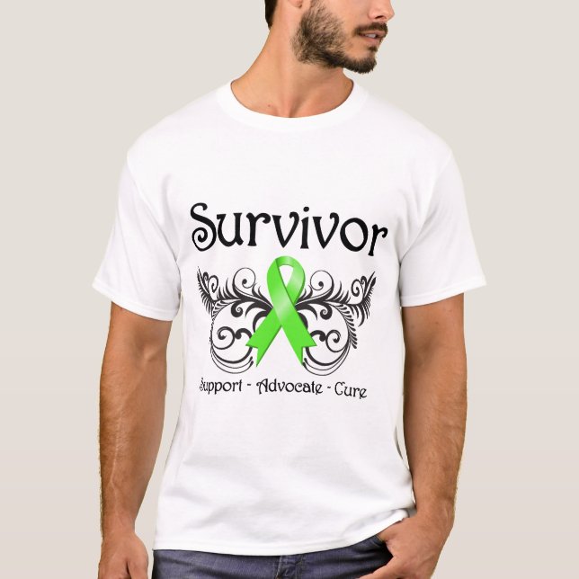 Non-Hodgkins Lymphoma Survivor Floral Deco T-Shirt (Front)