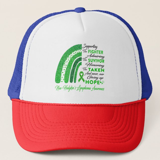 Non-Hodgkin's Lymphoma Warrior Supporting Fighter Trucker Hat (Front)