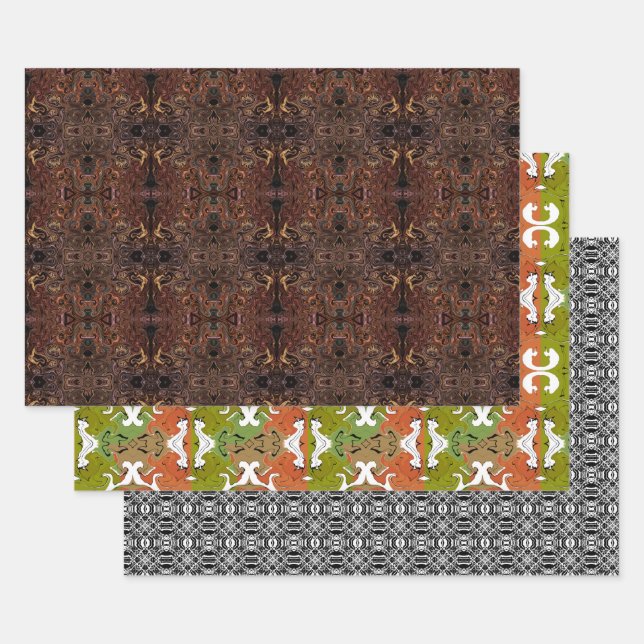 Non-Holiday unique pattern designs Wrapping Paper Sheet (Set)