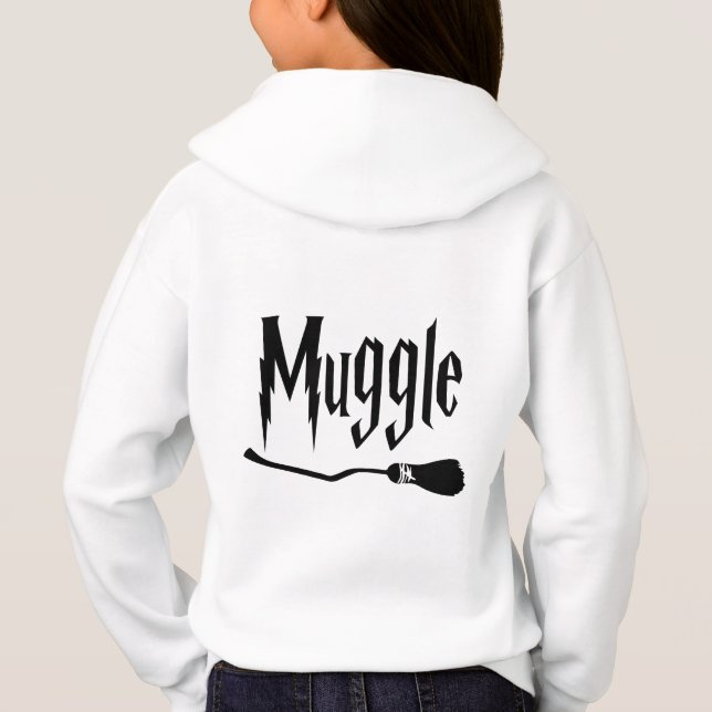Non-Magical Witch and wizard design with broom (Back)