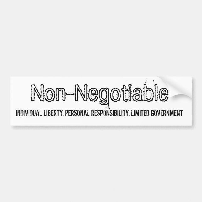 Non-Negotiable fundamentals of Liberty Bumper Sticker (Front)