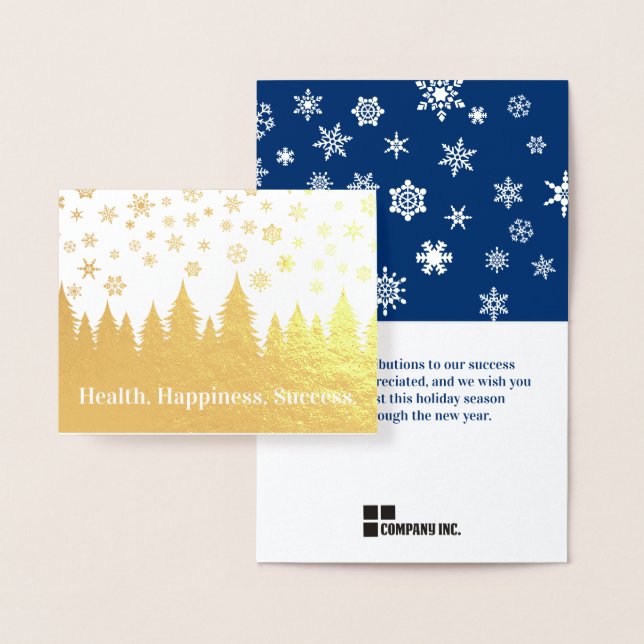 Non offensive winter holiday Christmas employee Foil Card (Display)