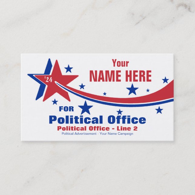 Non-Partisan Political Election Campaign Business Card (Front)