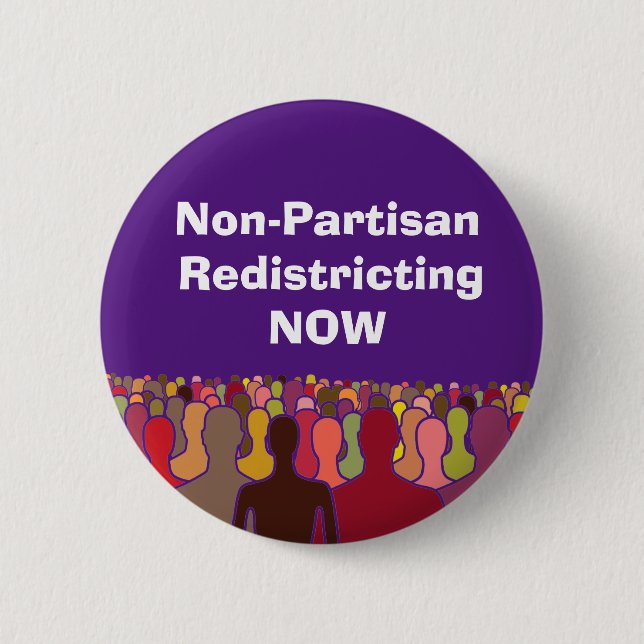Non-Partisan Redistricting Now 6 Cm Round Badge (Front)