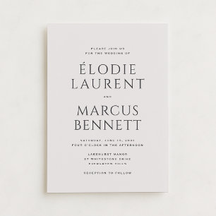 Non Photo Bold Names Modern Beige wedding Invitation