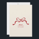non photo christmas red modern retro bow holiday card<br><div class="desc">***this design is part of a matching collection*** _______________________ this design template is fully editable / customisable by you the customer - click personalise further button if you wish to move, add, delete, or make significant changes to the design _______________________ *if you have any DESIGN questions or need more designs...</div>