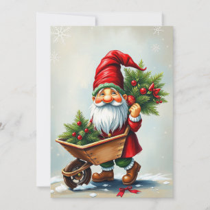 Non Photo Contemporary Gnome - Elegant Simple Cute Holiday Card