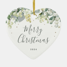 Non-Photo Custom Snowberry Christmas Heart Shaped