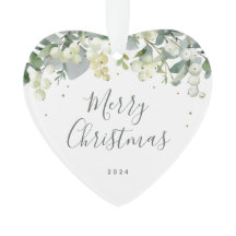 Non-Photo Custom Snowberry Heart Shaped Christmas