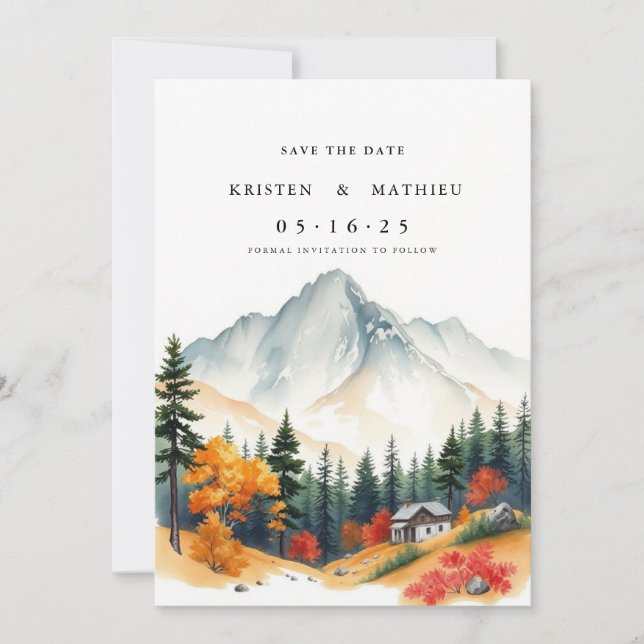 Non-Photo Digital Mountain Save The Date (Front)