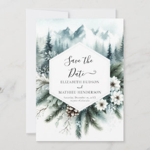 Non Photo Elegant Mountain Wedding Save The Date