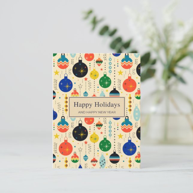 Non Photo Holiday Ornaments Postcard (Standing Front)