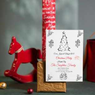 Non photo whimsical christmas invitation