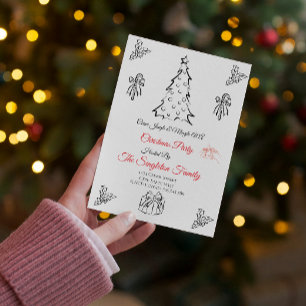 Non photo whimsical christmas invitation