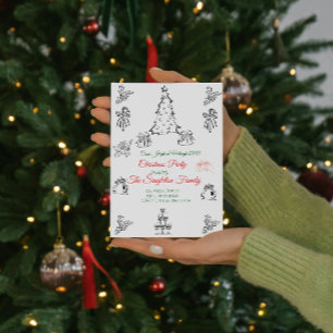 Non photo whimsical christmas invitation