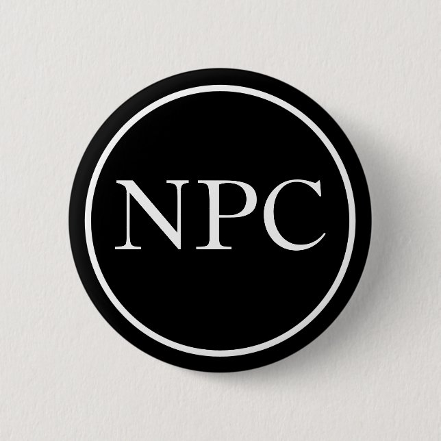 Non-Player Character 6 Cm Round Badge (Front)