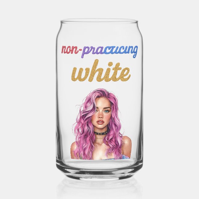Non-practicing white can glass (Back)