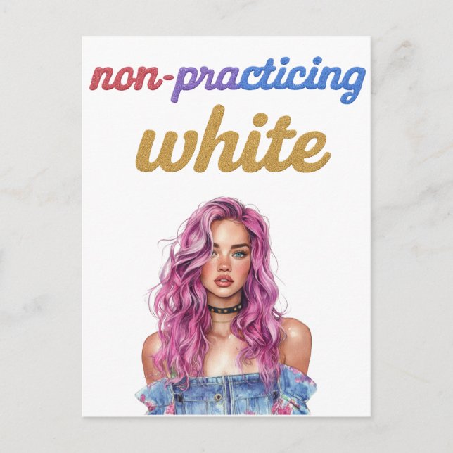 Non-practicing white holiday postcard (Front)