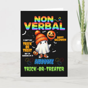 Non-verbal Ausome Trick-or-treater Halloween Autis Card